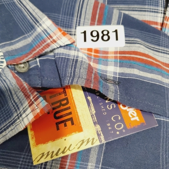 WRANGLER Men's long sleeves plaid shirt 100% cotton size L NWT - Picture 10 of 10